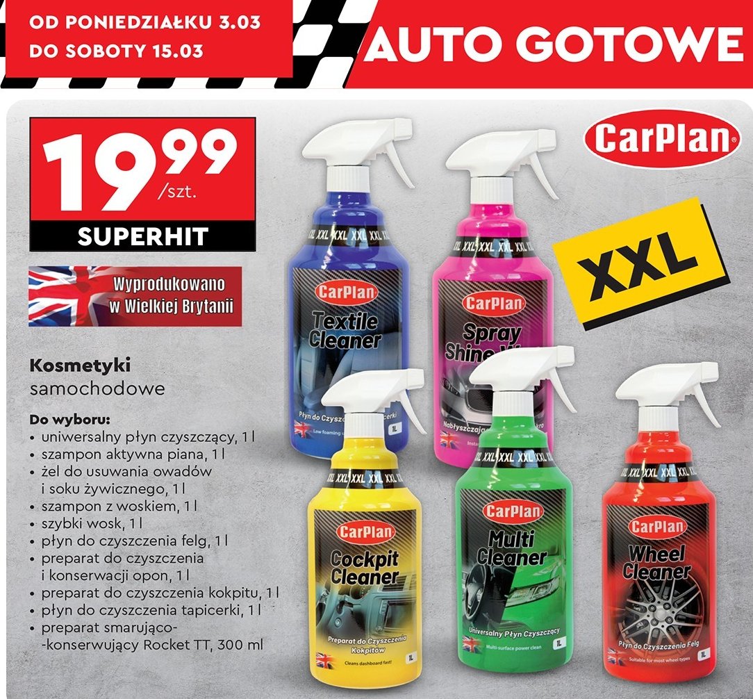 Płyn do czyszczenia kokpitów Carplan promocja w Biedronka