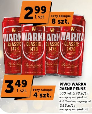 Piwo Warka Classic promocja w Euro Sklep