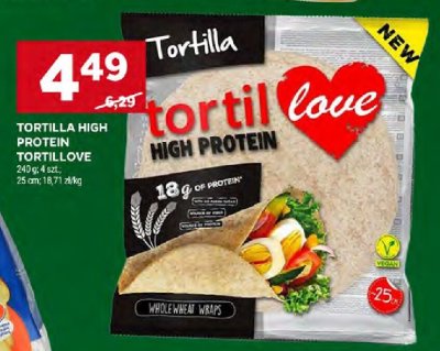 Tortilla High Protein Tortillove promocja w Stokrotka