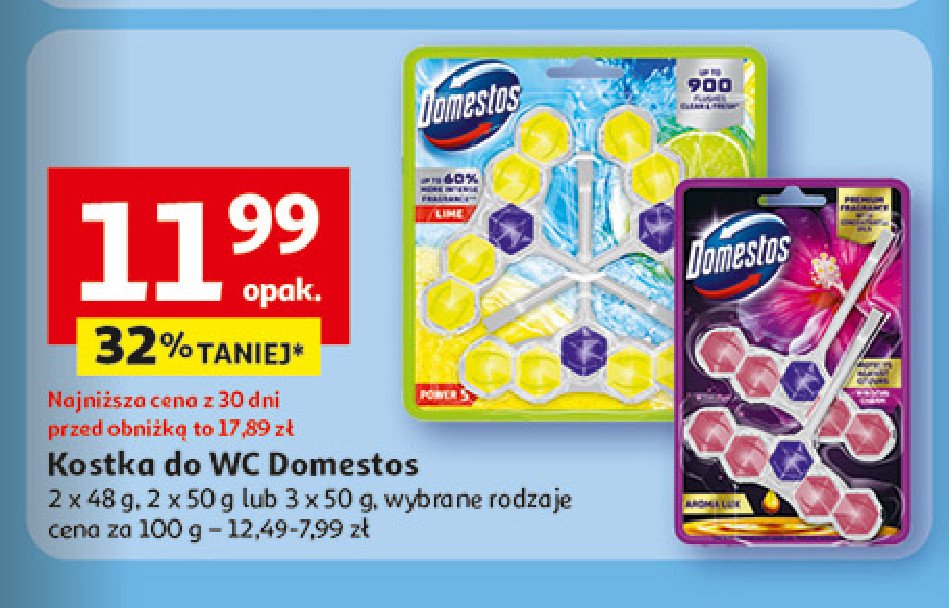 Kostka do wc lime Domestos power5 promocja w Auchan