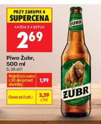 Piwo Żubr, 500 ml promocja w Biedronka