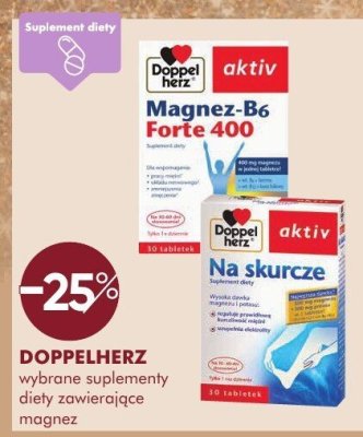 Wybrane suplementy diety zawierające magnez DOPPELHERZ promocja w Super-Pharm