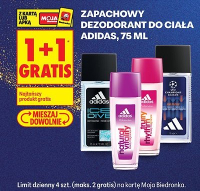Zapachowy dezodorant do ciała Adidas promocja w Biedronka
