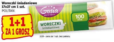 Woreczki śniadaniowe 17x27 cm 1 szt. POLITAN Gosia promocja w Prim Market