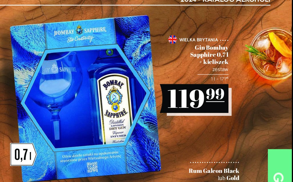 Gin + kieliszek Bombay sapphire promocja w POLOmarket