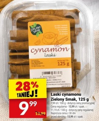 Laski cynamonu Zielony Smak, 125 g promocja w Twój Market