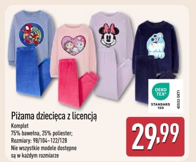 Piżama dziecięca z licencją promocja w Aldi