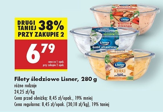 Filety śledziowe w sosie śmietanowym Lisner promocja w Biedronka