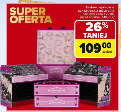 Zestaw piękności Szkatułka z biżuterią promocja w Carrefour Market