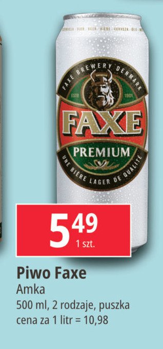 Piwo Faxe Premium promocja w Leclerc