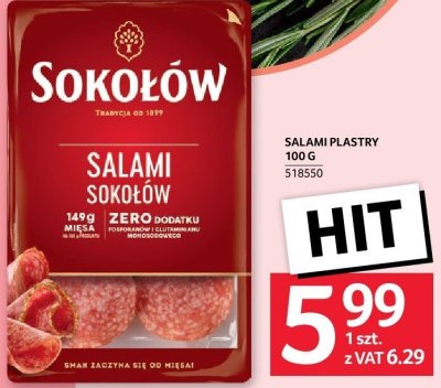 Salami plastry Sokołów 100 g promocja w Selgros