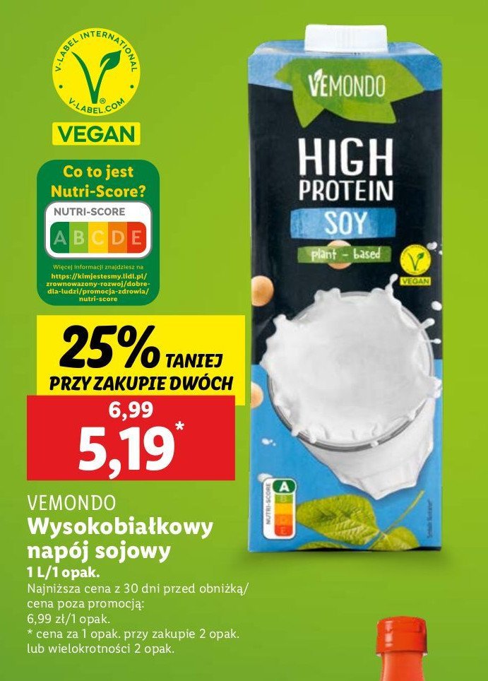 Napój sojowy proteinowy Vemondo promocja w Lidl