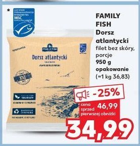 Dorsz atlantycki filet bez skóry Family fish promocja w Kaufland