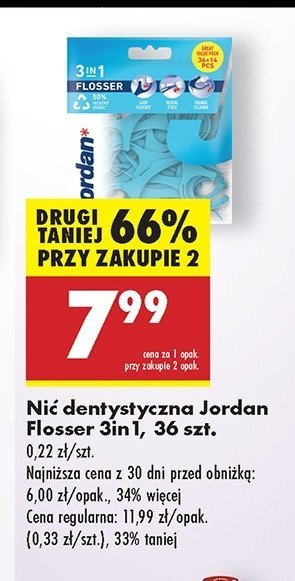 Nić wykałaczka i czyścik do języka Jordan 3-in-1 flosser promocja