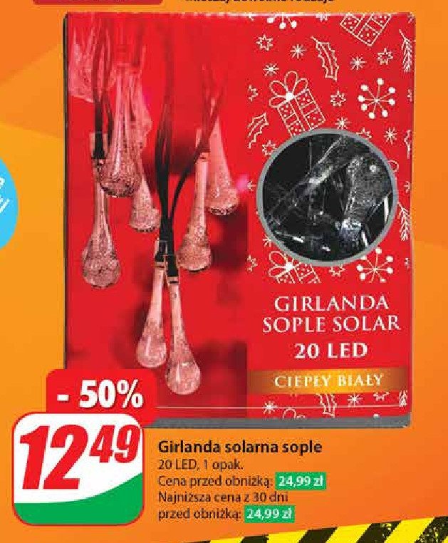 Girlanda solarna sople 20 led promocja