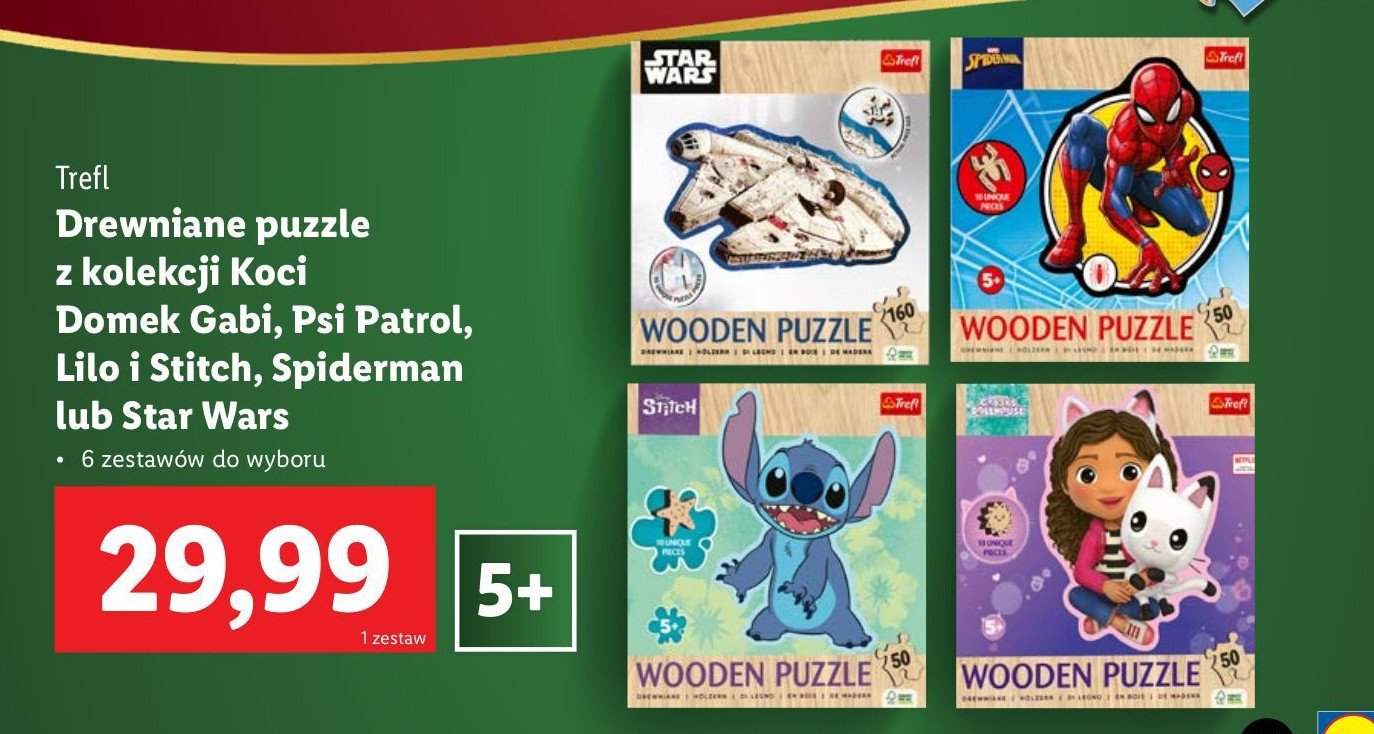 Puzzle drewniane lilo i stitch Trefl promocja