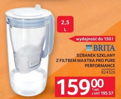 Dzbanek szklany z filtrem BRITA MAXTRA PRO PURE PERFORMANCE promocja w Selgros