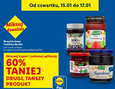Wszystkie dżemy i konfitury Maribel promocja w Lidl