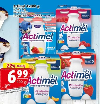 Actimel 4x100 g różne smaki DANONE promocja w Prim Market