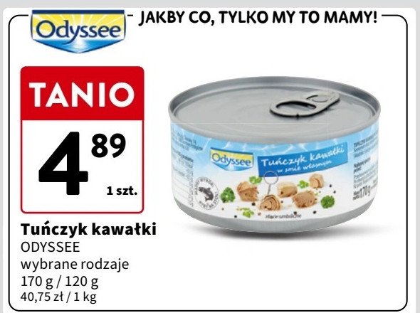 Tuńczyk w kawałkach w sosie własnym Odyssee promocja w Intermarche