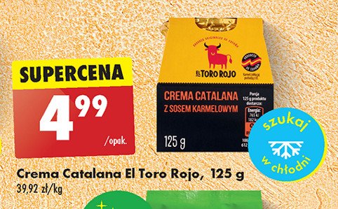 Deser crema catalana z sosem karmelowym El toro rojo promocja