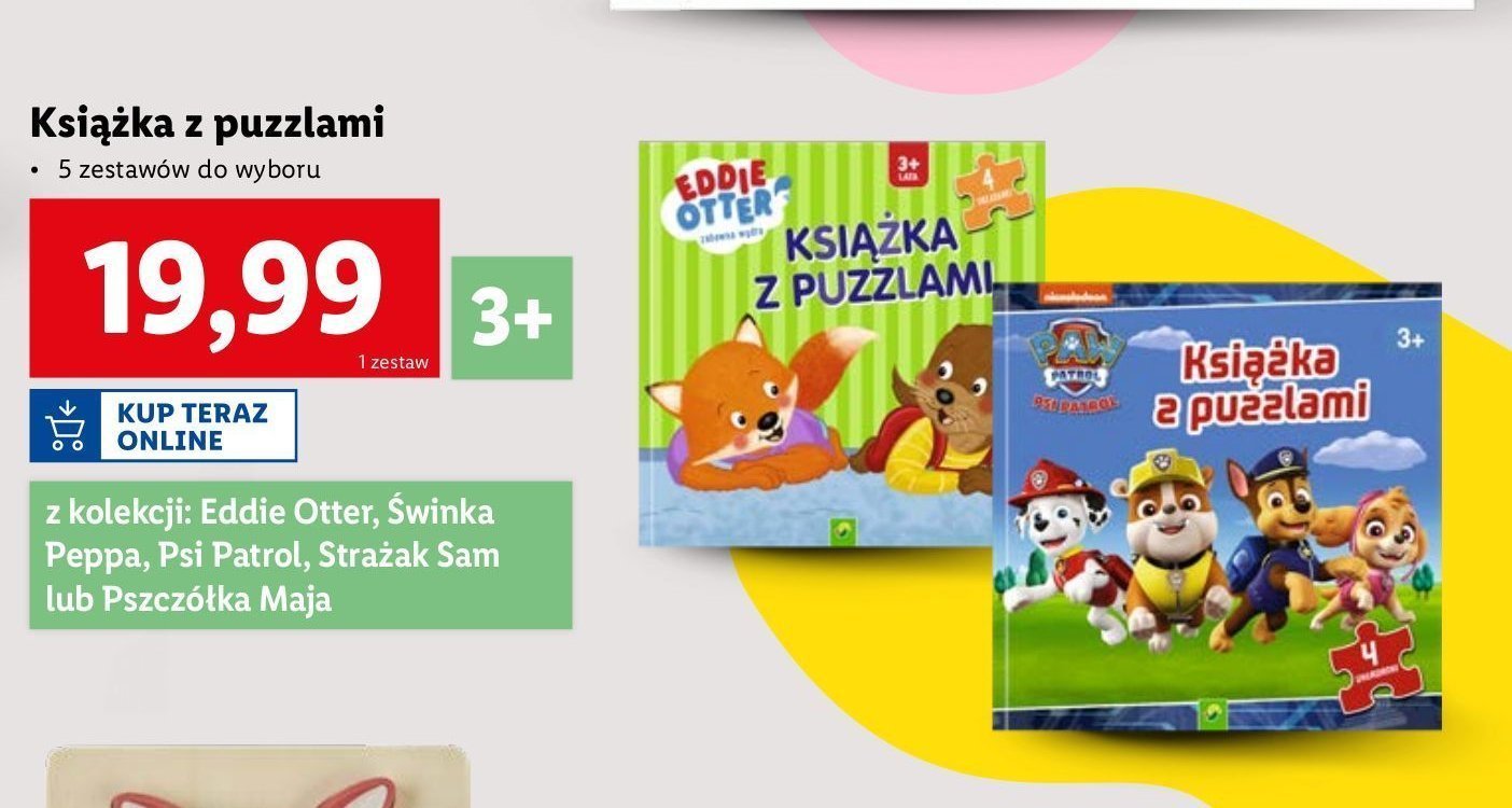 Książka z puzzlami psi patrol promocja