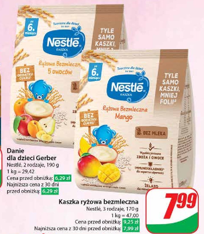 Kaszka ryżowa bezmleczna mango Nestle kaszka promocja