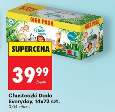 Chusteczki Dada Everyday 14x72 szt. promocja w Biedronka