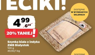 Szynka biała z indyka  promocja w Netto