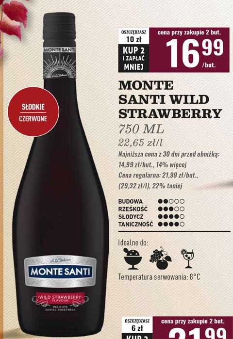 Wino Monte santi wild strawberry promocja