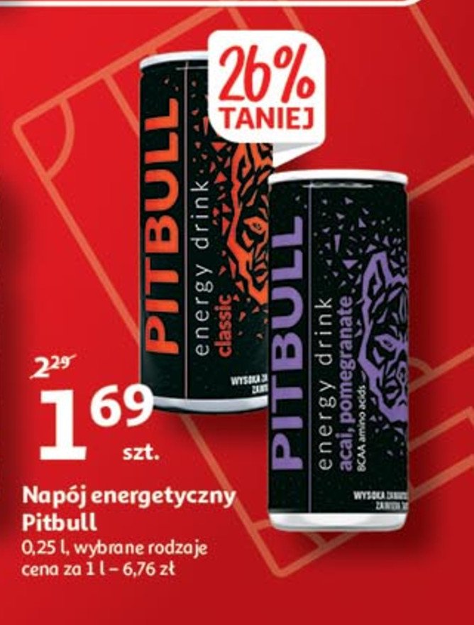 Napój energetyczny bcaaa aminokwasy & acai Pitbull energy drink promocja