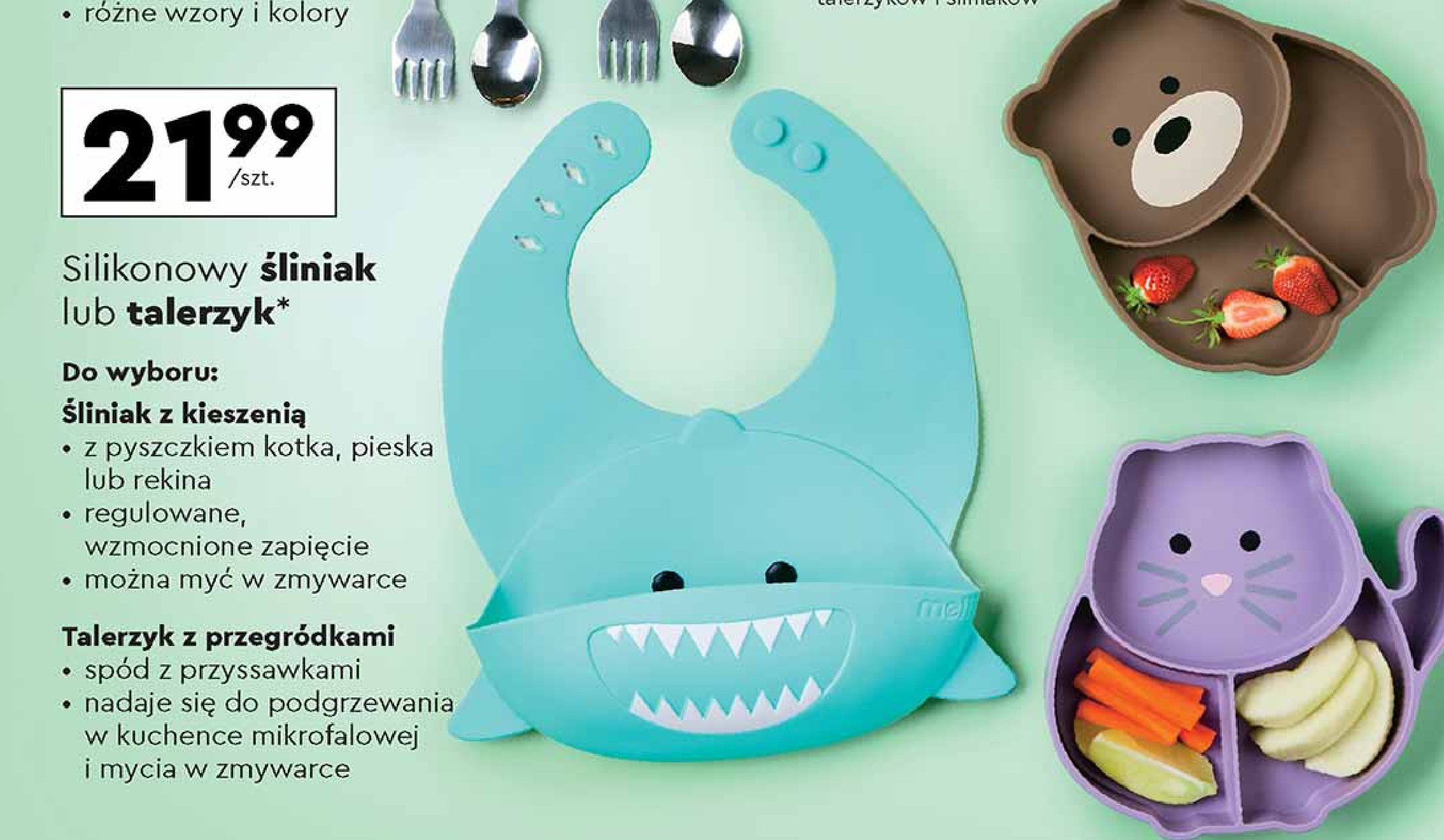 Śliniak z kieszonką rekin Melii promocja