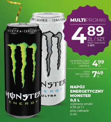 Napój energetyczny Monster 0,5 L wybrane smaki promocja w Duży Ben