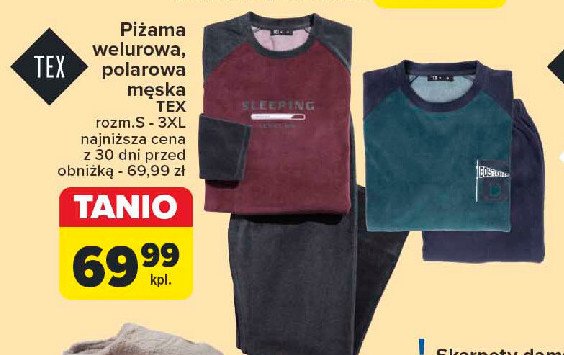 Piżama polarowa s-3xl Tex promocja