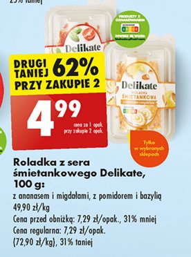 Roladka z sera śmietankowego z pomidorem i bazylią Delikate premium promocja