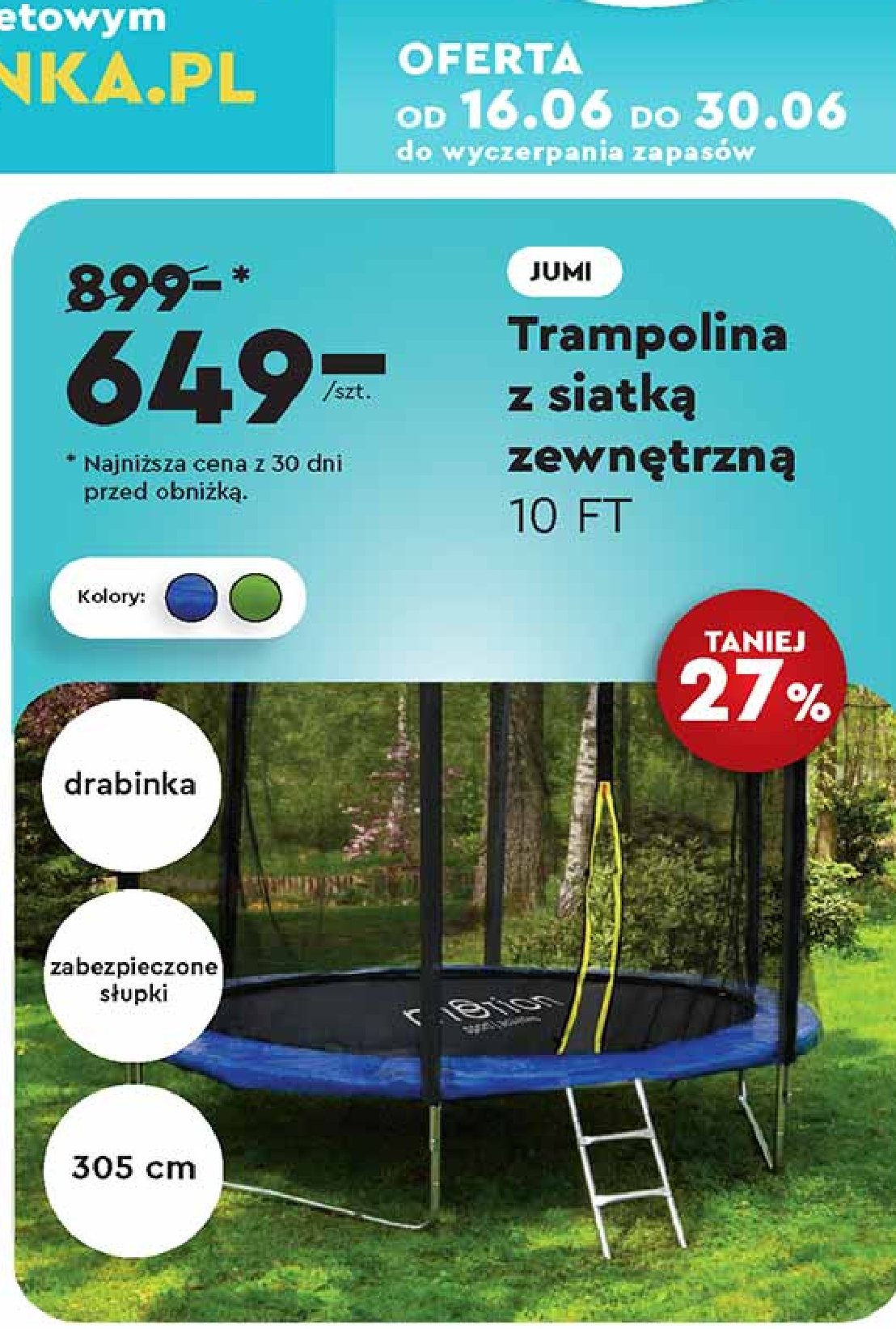 Trampolina 10ft Jumi promocja