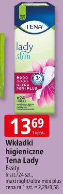 Wkładki higieniczne Tena Lady Essity promocja w Leclerc