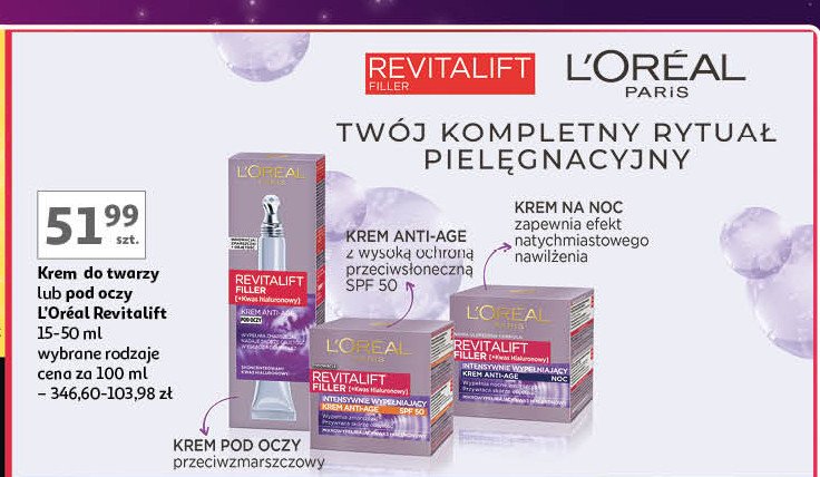 Krem na dzień L'oreal revitalift filler [kwas hialuronowy] promocja