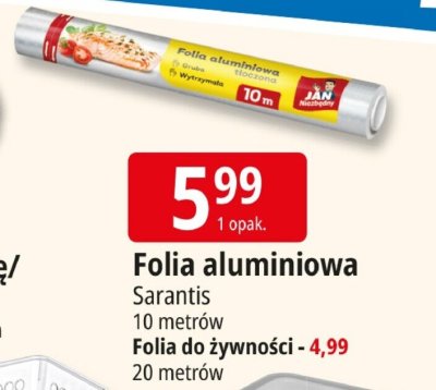 Folia aluminiowa Sarantis 10 metrów promocja w Leclerc