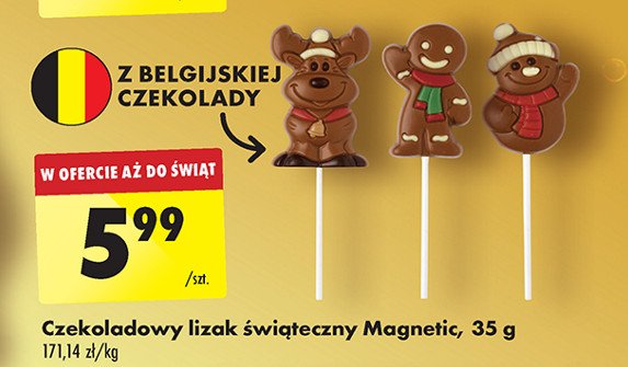 Lizak czekoladowy mikołaj Magnetic promocja