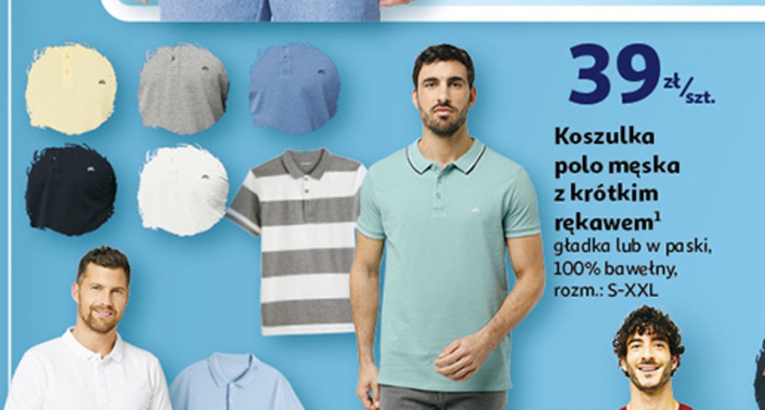 T-shirt męski polo s-xxl Auchan inextenso promocja