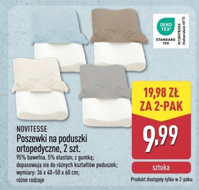 Poszewki na poduszki ortopedyczne 2 szt. NOVITESSE promocja w Aldi