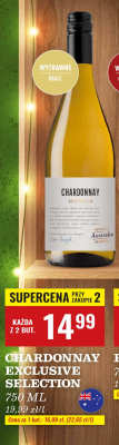 Wino CHARDONNAY EXCLUSIVE SELECTION białe wytrawne promocja w Biedronka
