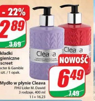 Mydło w płynie fioletowe CLEAVA promocja
