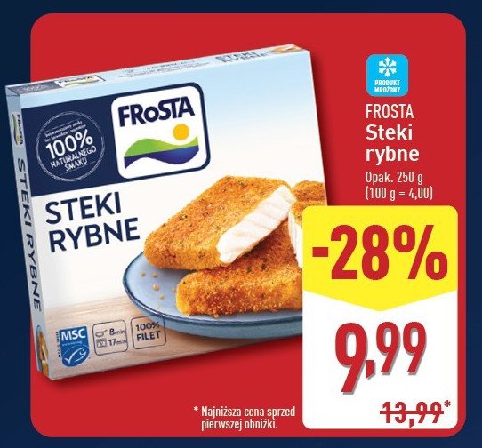 Steki rybne z fileta Frosta promocja w Aldi