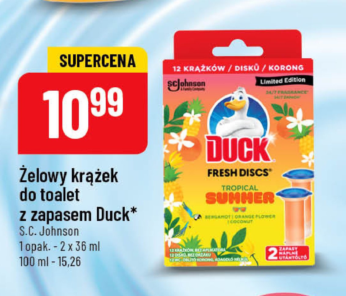Krążek żelowy tropical summer Duck fresh discs promocja