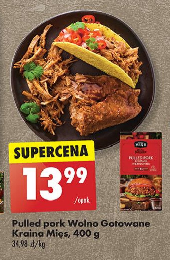 Pulled pork wolno gotowane Kraina mięs promocja w Biedronka