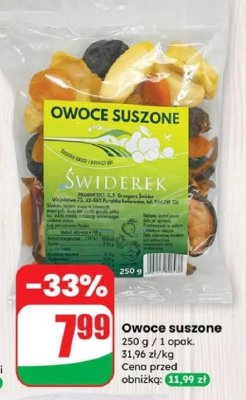 Owoce suszone promocja w Dino