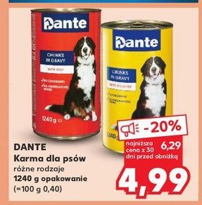 Karma dla psów z wołowiną Dante promocja