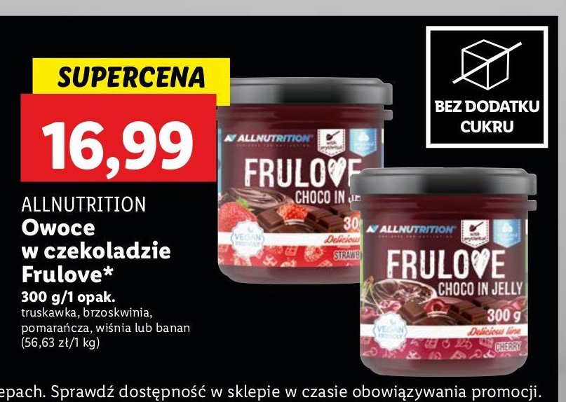 Krem czekoladowy z truskawkami Allnutrition frulove promocja w Lidl